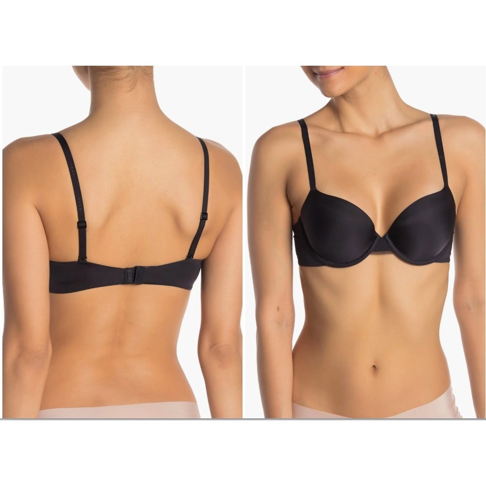 DKNY Black T-Shirt Bra 34C Padded Underwire Convertible Straps 7749 NEW